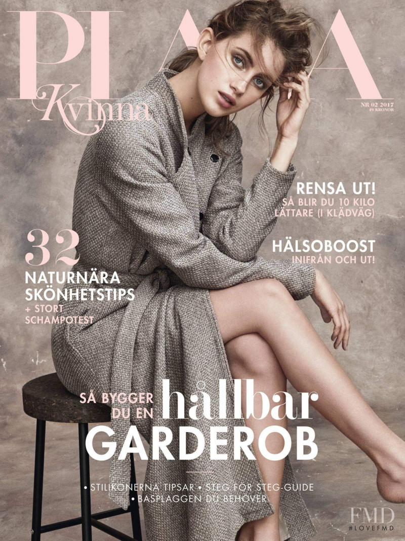 Maja Elmstrom featured on the Plaza Kvinna cover from February 2017