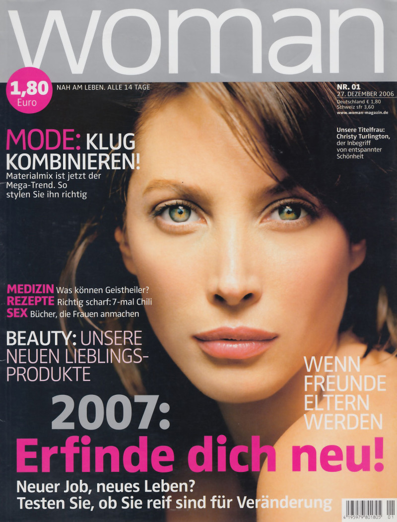 Christy Turlington featured on the WOMAN cover from December 2006