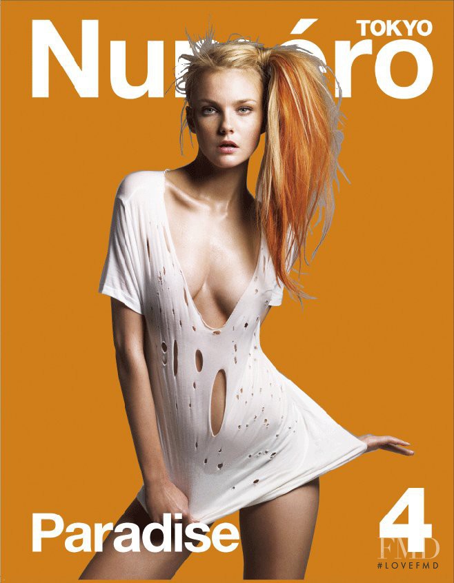 Caroline Trentini featured on the Numéro Tokyo cover from July 2007