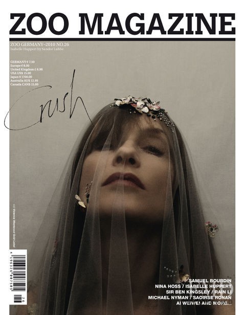Isabelle Huppert featured on the Zoo cover from May 2010