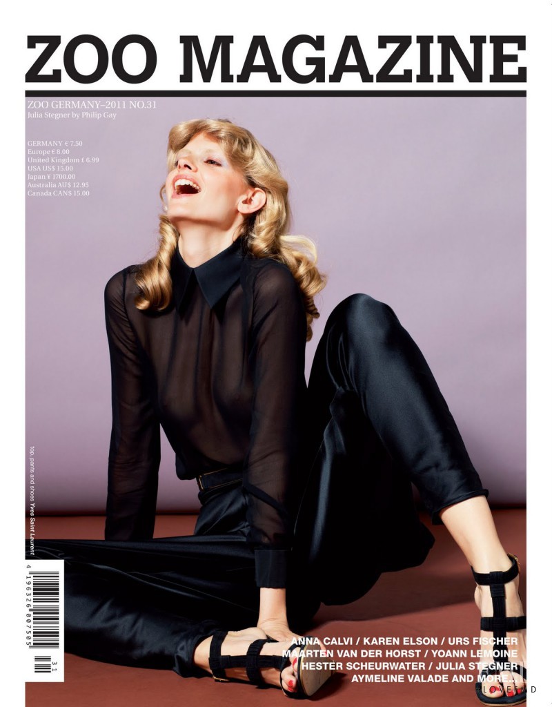 Julia Stegner featured on the Zoo cover from June 2011