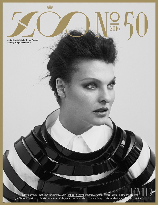 Linda Evangelista featured on the Zoo cover from February 2016
