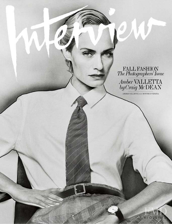 Amber Valletta featured on the Interview cover from September 2014