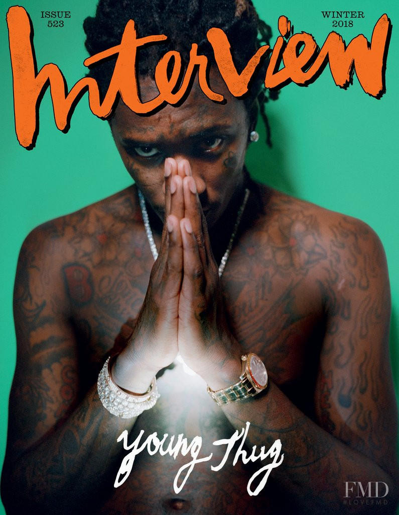 Young Thug featured on the Interview cover from December 2018