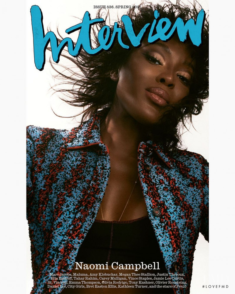 Naomi Campbell featured on the Interview cover from April 2021