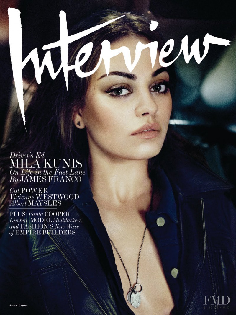 Mila Kunis featured on the Interview cover from August 2012