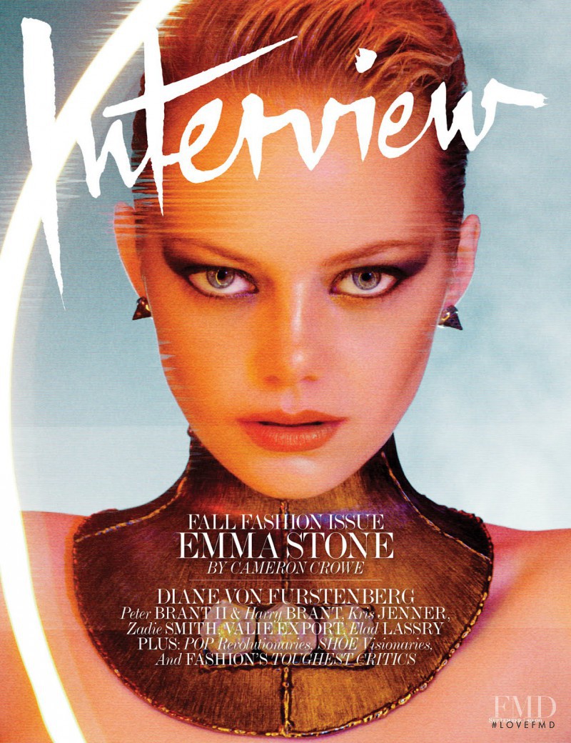 Emma Stone featured on the Interview cover from September 2012