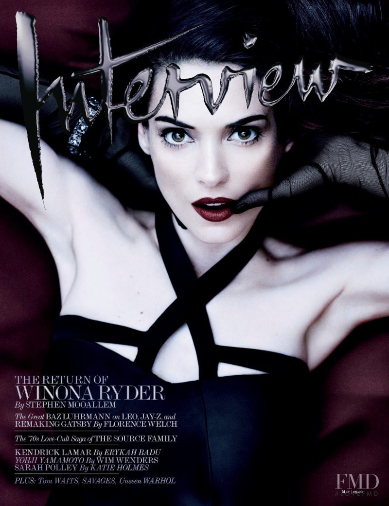 Winona Ryder featured on the Interview cover from May 2013