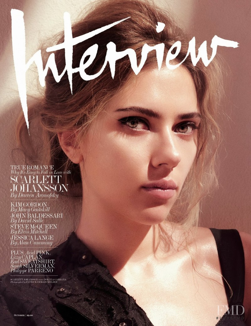 Scarlett Johansson featured on the Interview cover from October 2013