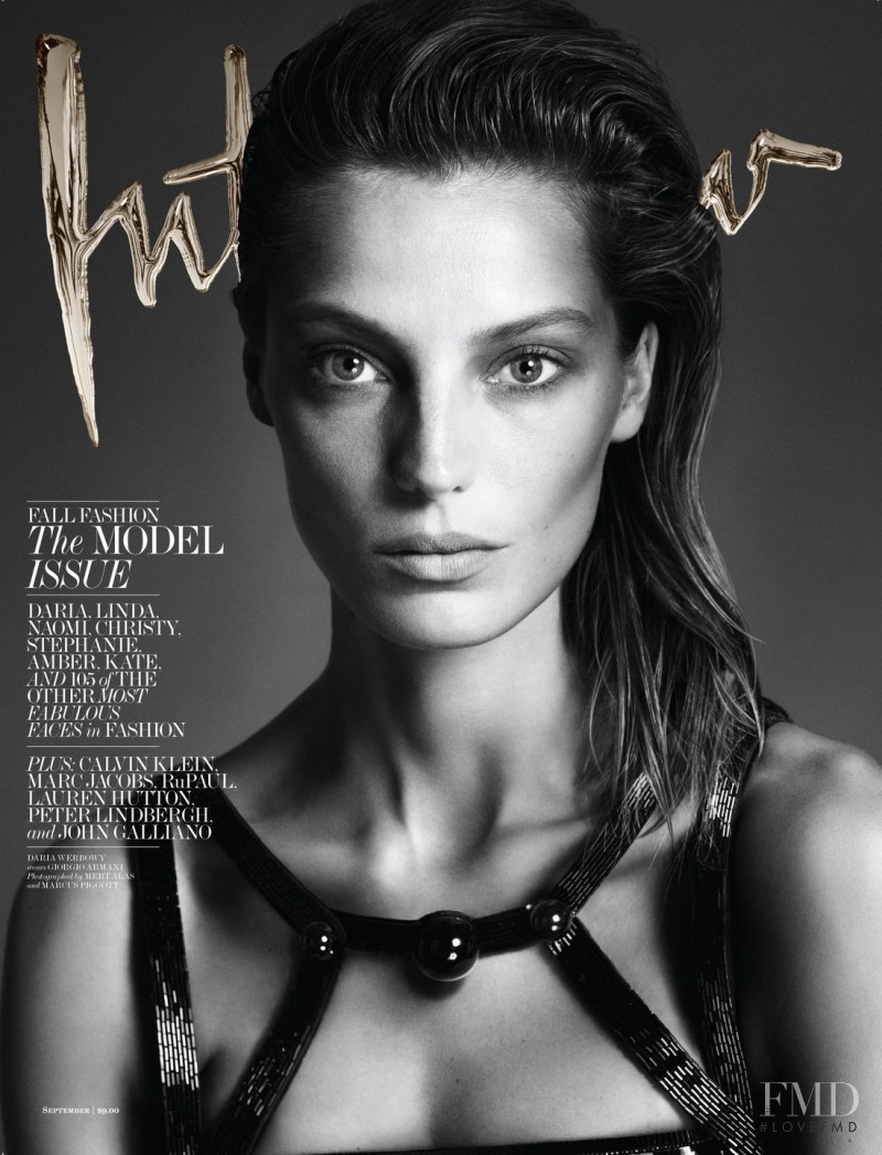 Daria Werbowy featured on the Interview cover from September 2013