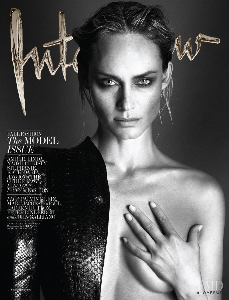 Amber Valletta featured on the Interview cover from September 2013