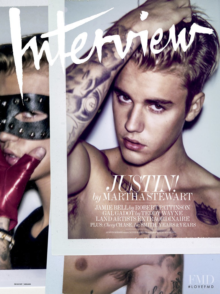 Justin Biber featured on the Interview cover from August 2015