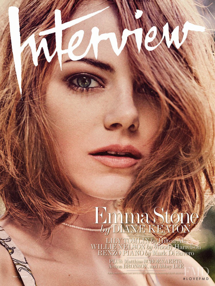 Emma Stone featured on the Interview cover from May 2015