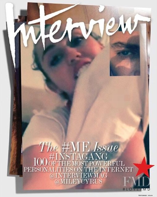 Miley Cyrus featured on the Interview cover from September 2015