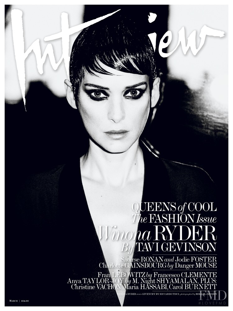 Winona Ryder featured on the Interview cover from March 2016