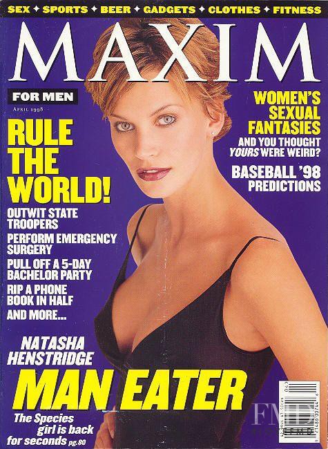 Natasha Henstridge featured on the Maxim USA cover from April 1998