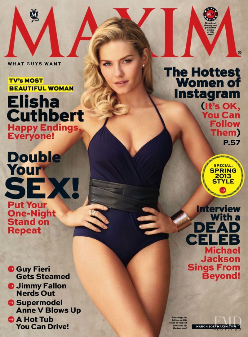 Elisha Cuthbert featured on the Maxim USA cover from March 2013