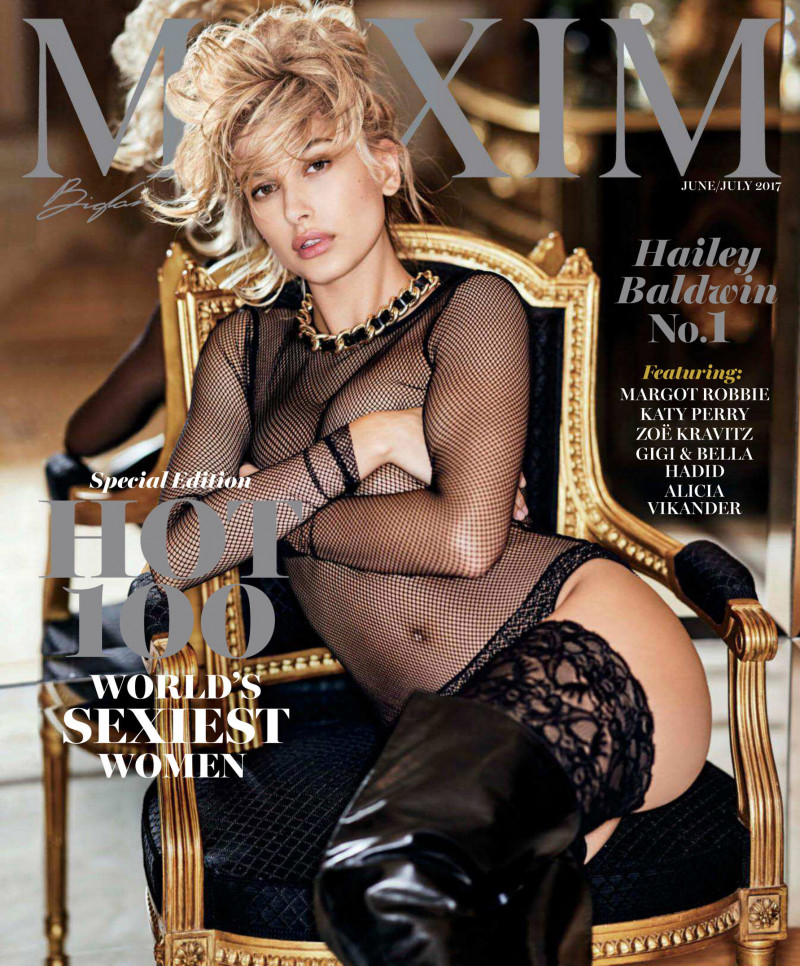 Hailey Baldwin Bieber featured on the Maxim USA cover from June 2017