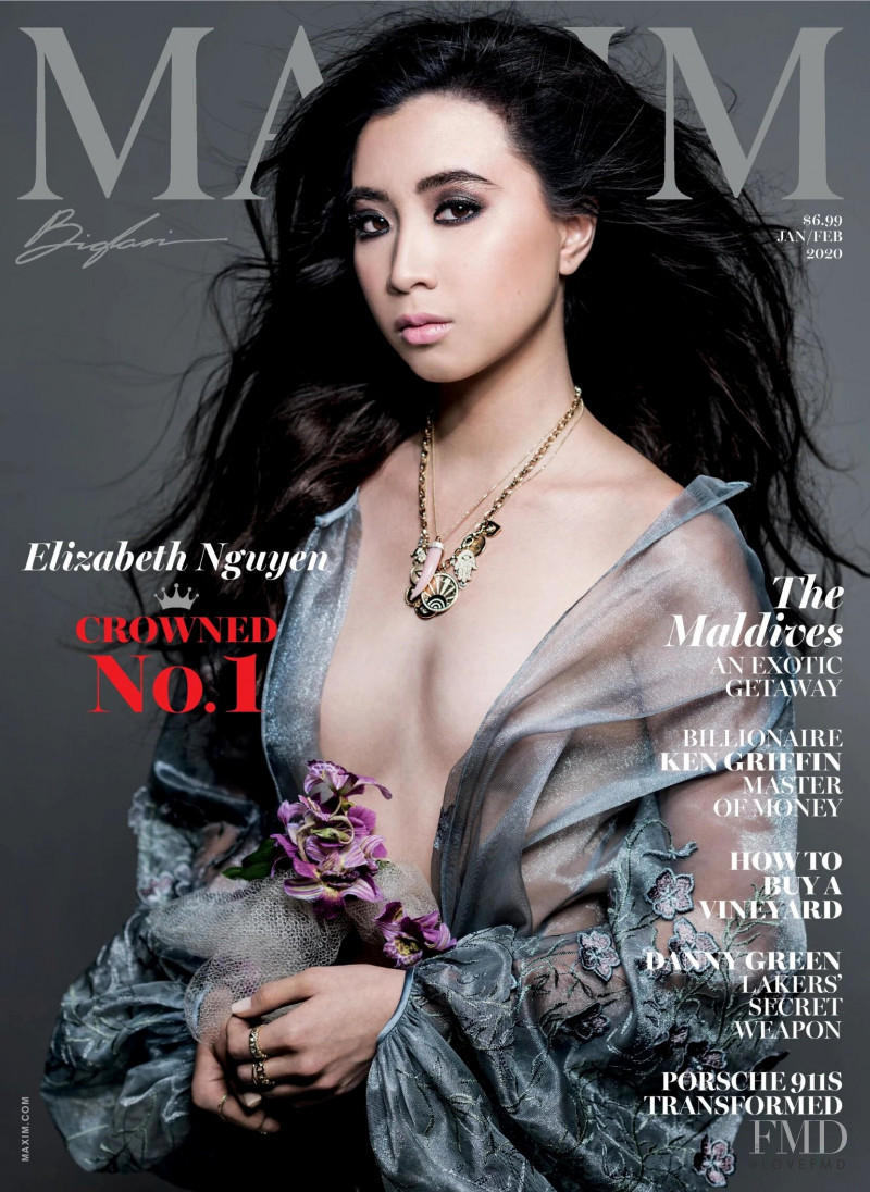 Elizabeth Nguyen featured on the Maxim USA cover from January 2020
