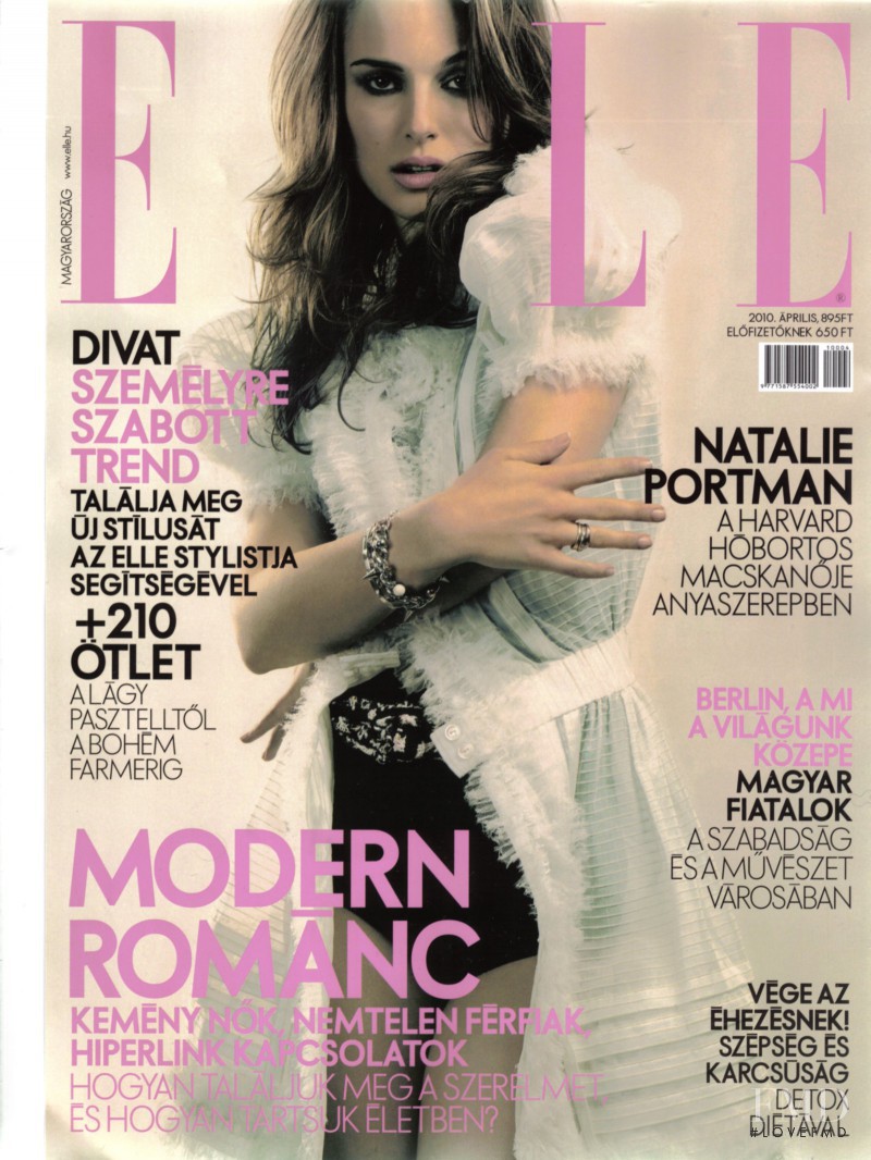 Natalie Portman featured on the Elle Hungary cover from April 2010