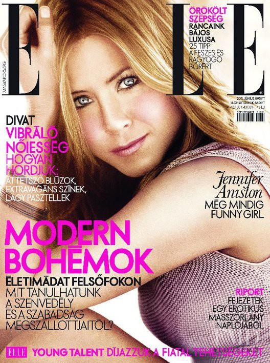 Jennifer Aniston featured on the Elle Hungary cover from June 2011