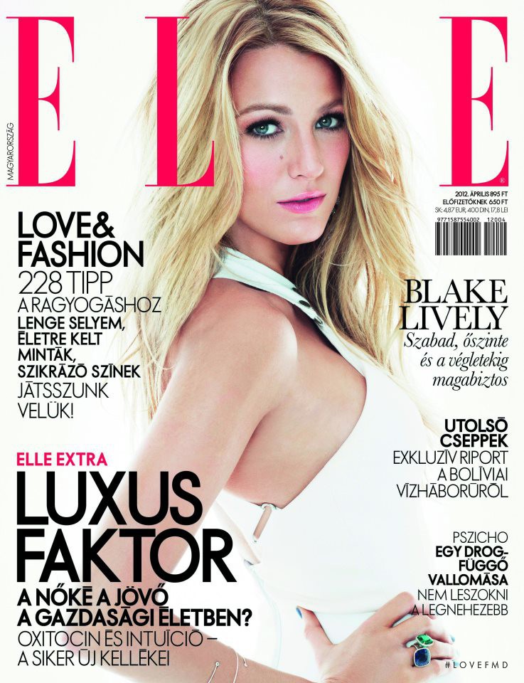 Blake Lively featured on the Elle Hungary cover from April 2012