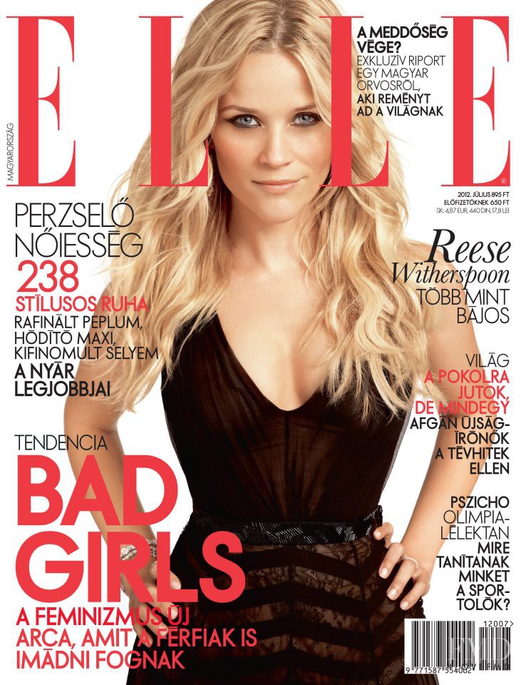 Reese Witherspoon featured on the Elle Hungary cover from July 2012