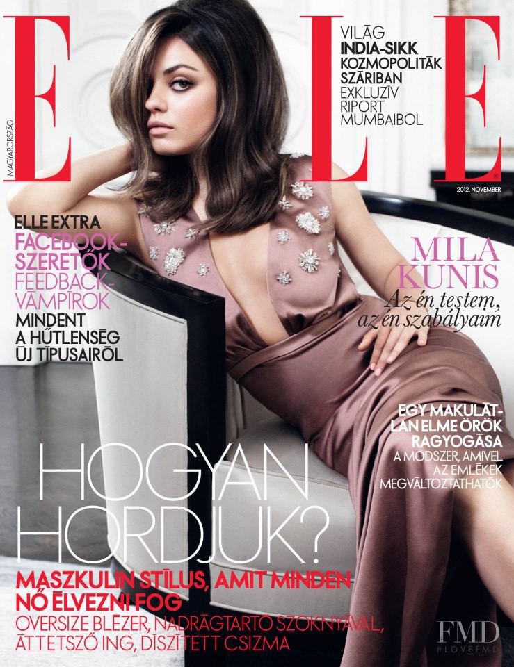 Mila Kunis featured on the Elle Hungary cover from November 2012
