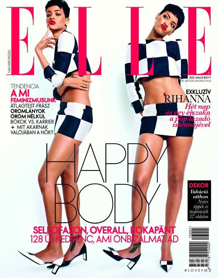 Rihanna featured on the Elle Hungary cover from May 2013