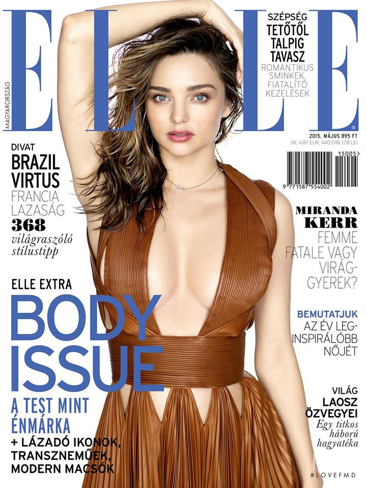 Miranda Kerr featured on the Elle Hungary cover from May 2015