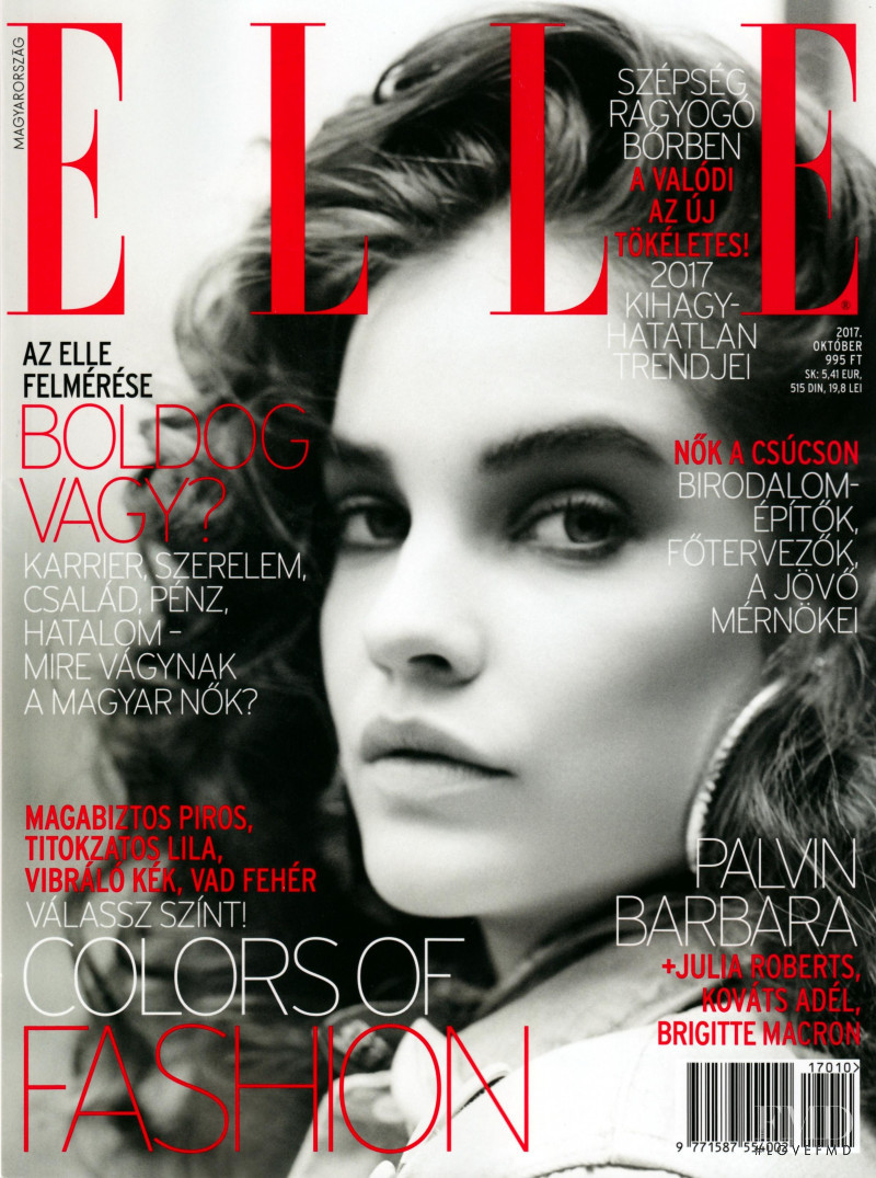 Barbara Palvin featured on the Elle Hungary cover from October 2017