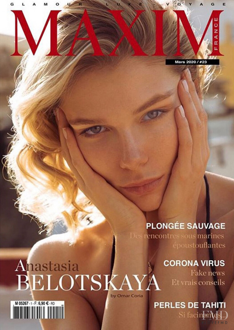Anastasia Belotskaya featured on the Maxim France cover from March 2020