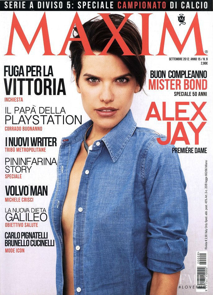 Alex Jay featured on the Maxim Italy cover from September 2012