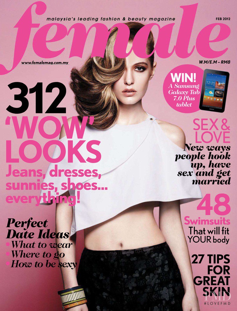 Arina Strizh featured on the female Malaysia cover from February 2012