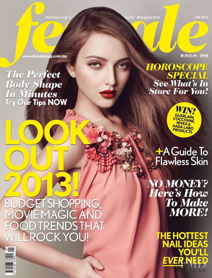 Nastya Gordaya featured on the female Malaysia cover from January 2013