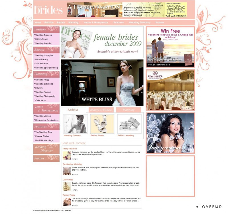  featured on the femaleBrides.com.my screen from April 2010