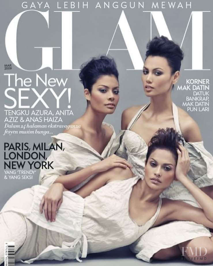 Tengku Azura Awang, Anita Aziz, Anas Haiza featured on the GLAM cover from March 2009
