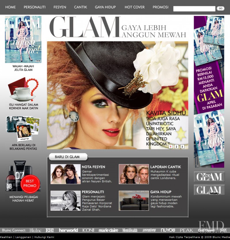  featured on the GLAM.com.my screen from April 2010