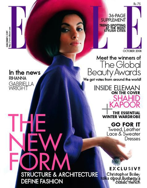Gabriella Wright featured on the Elle India cover from October 2008