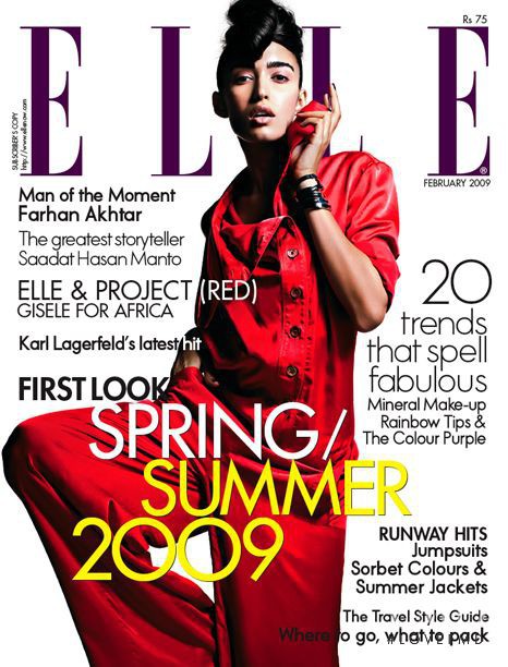  featured on the Elle India cover from February 2009