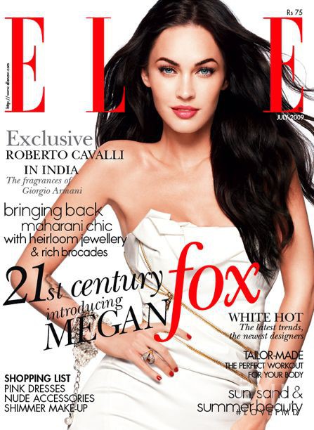 Megan Fox featured on the Elle India cover from July 2009