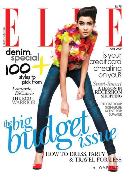 Diana Penty featured on the Elle India cover from June 2009