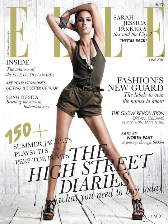 Tamara Moss featured on the Elle India cover from June 2010