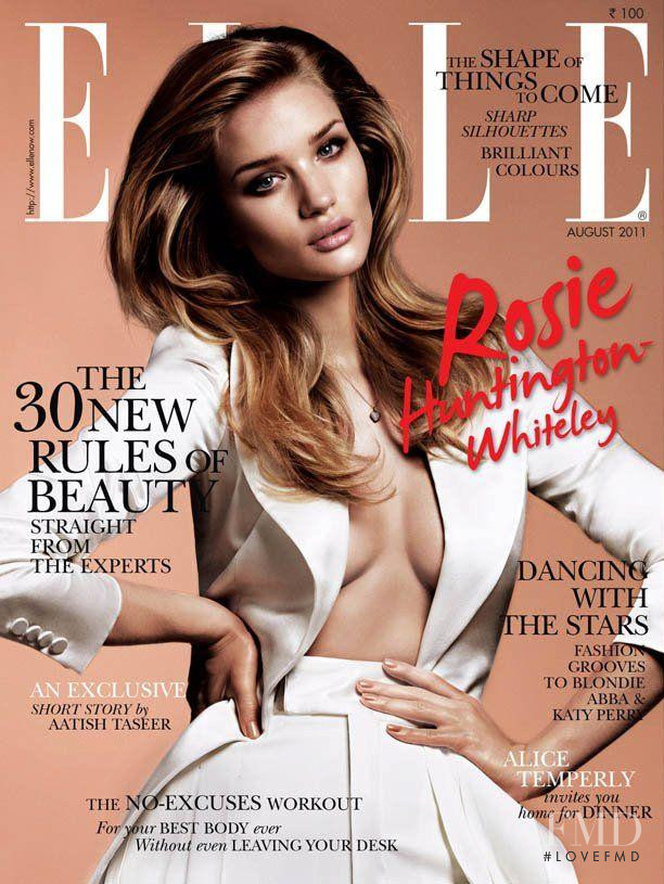 Rosie Huntington-Whiteley featured on the Elle India cover from August 2011