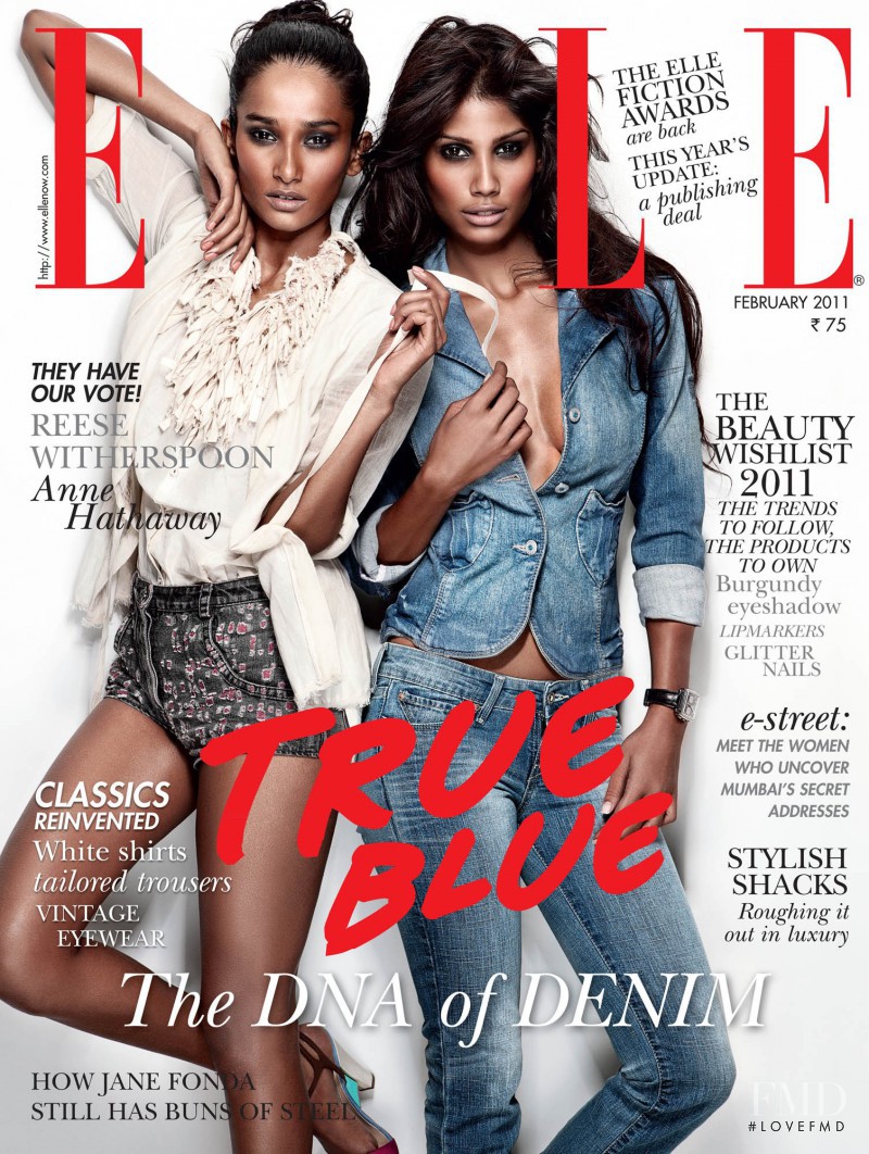 Nicole Faria featured on the Elle India cover from February 2011