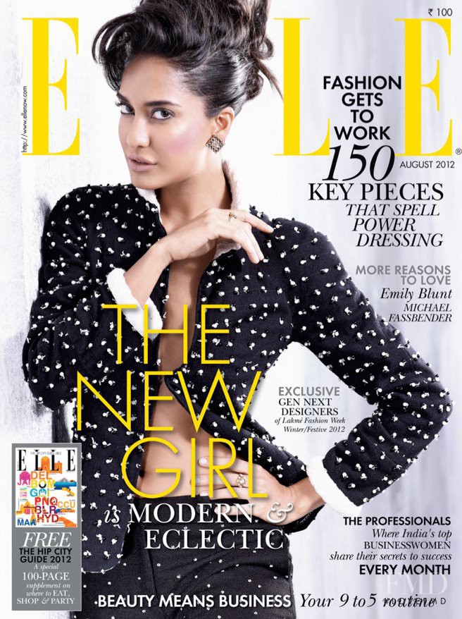 Lisa Haydon featured on the Elle India cover from August 2012