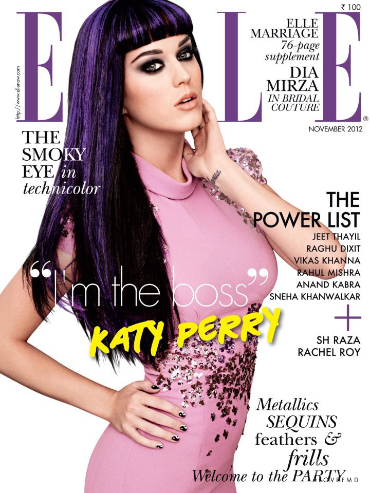 Katy Perry featured on the Elle India cover from November 2012