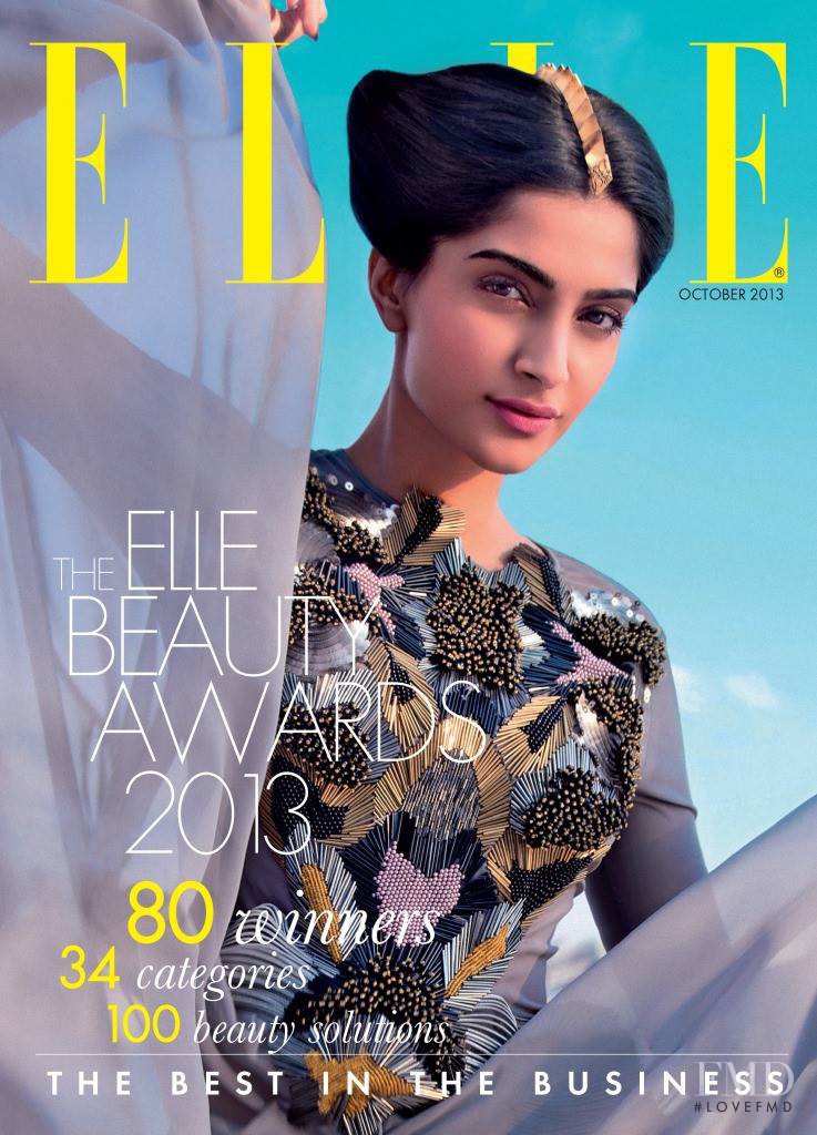 Sonam Kapoor featured on the Elle India cover from October 2013