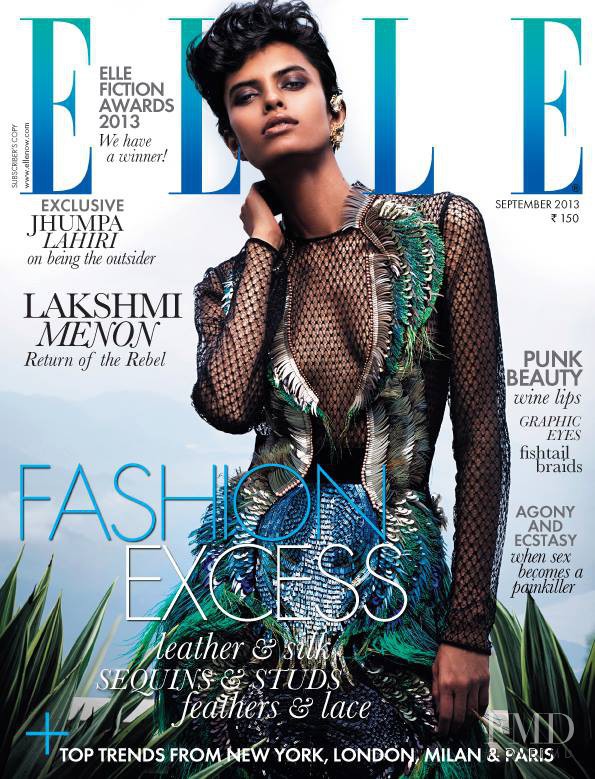Lakshmi Menon featured on the Elle India cover from September 2013