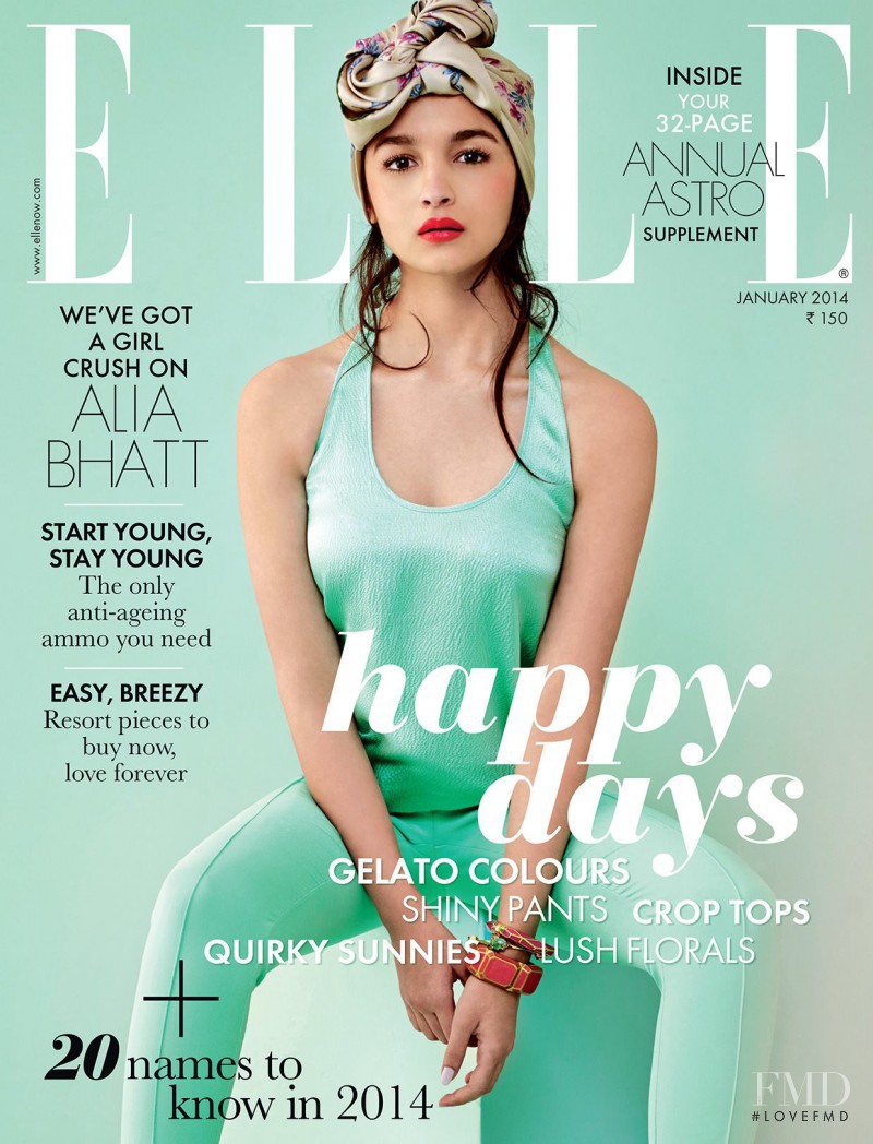 Alia Bhatt featured on the Elle India cover from January 2014